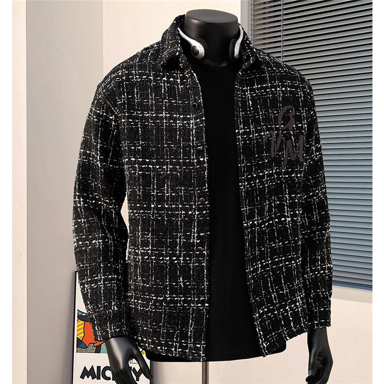 1小香风大码M-5XL面料：聚酯纤维潮长袖衬衣CCS8019P45控68，男装衬衫，星座226-2