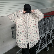 小众蝴蝶毛边流苏设计感衬衫高级感痞帅休闲外套防晒衣C56，男装防晒衣，星座1116A-1（原606A）