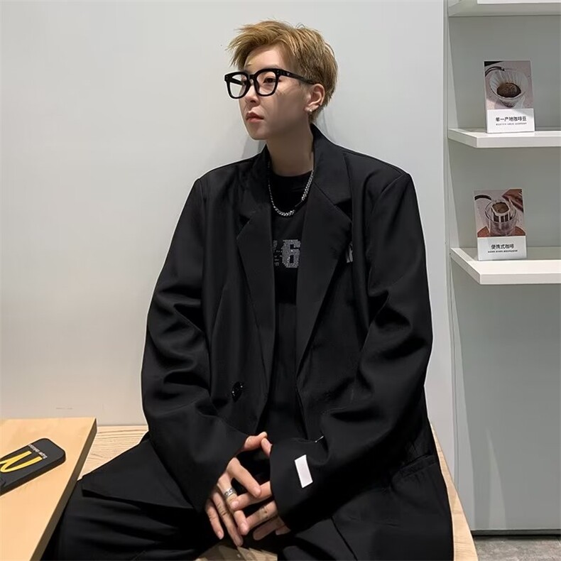 休闲西服秋季百搭设计感外套街头风韩版英伦风不锁边西装WX18-P68,男装西服,星座1109-3