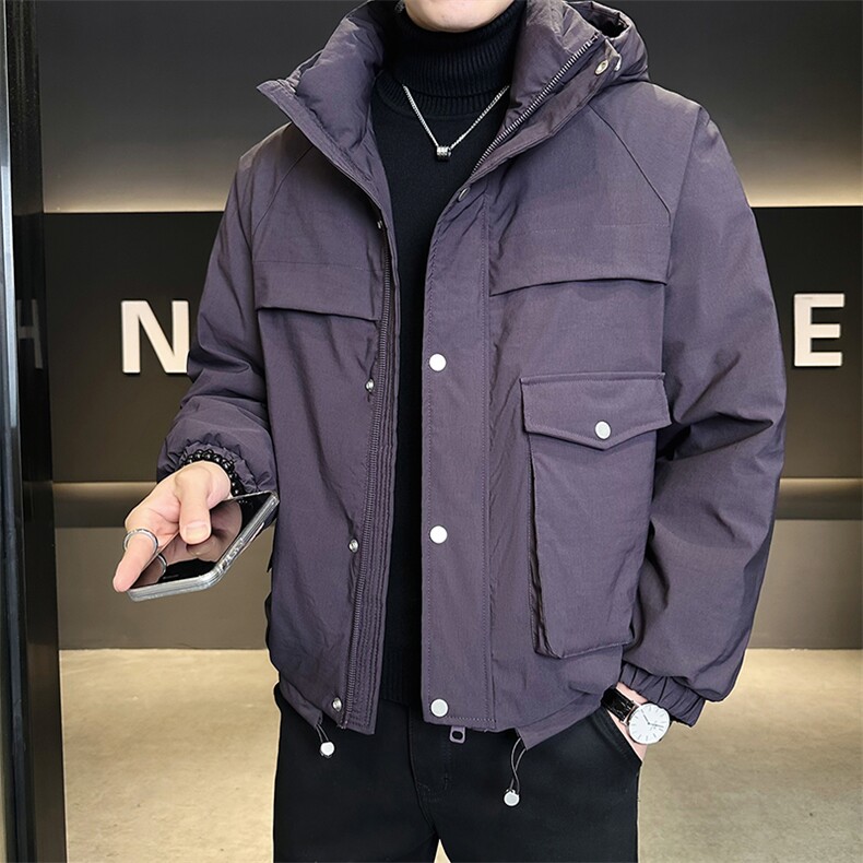 白鸭绒羽绒服男外套标50休闲时尚纯色上衣连帽款B317/6085/P245,男装羽绒服,电商B317