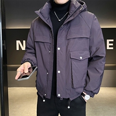 白鸭绒羽绒服男外套标50休闲时尚纯色上衣连帽款B317/6085/P245，男装羽绒服，电商B317