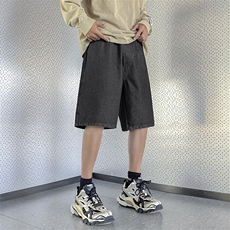 牛仔短裤男美式青年纯色宽松百搭直筒五分裤DK850-特批32，男装休闲裤，星座718-1