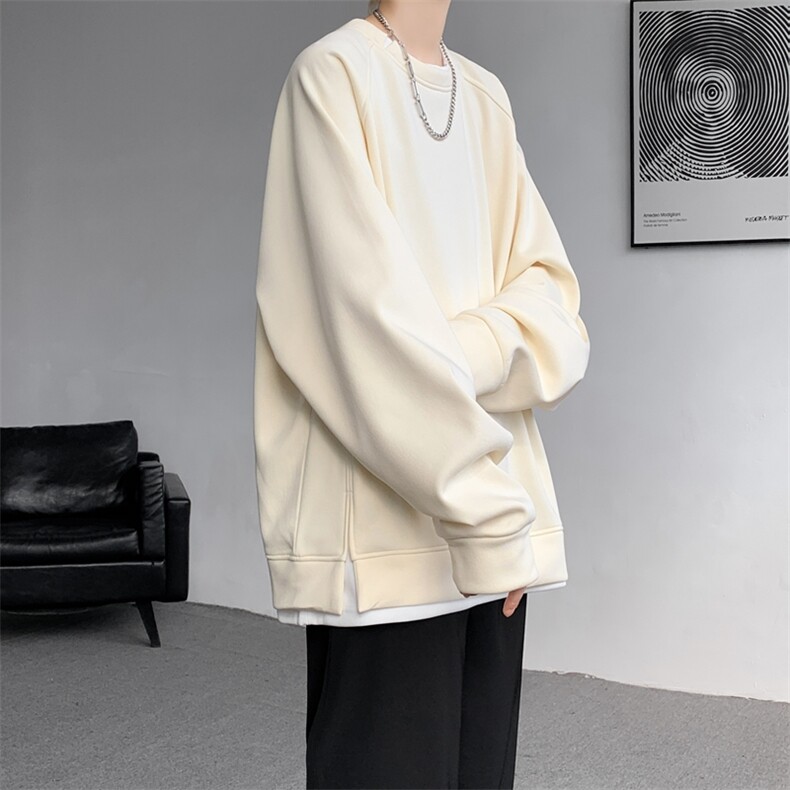 8XL-M假两件卫衣加肥加大码重磅拼接外套圆领套头WY5103P55加绒65,女装短外套,电商B238