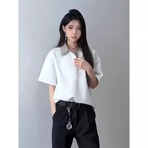 网图+千鸟格拼接短袖POLO衫 W1283/特P35图片
