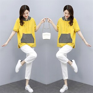 时尚运动套装2024新款夏款年轻妈妈品牌太洋气减龄休闲两件套图片