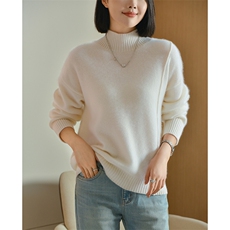 秋冬季女士时尚新款简约百搭经典半高领羊毛衫，女装羊毛衫，宋氏羊绒