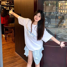 万针全刺绣工艺抖音得物高品质260克重磅纯棉双纱美式高街短袖T恤，男装T恤，电商A486