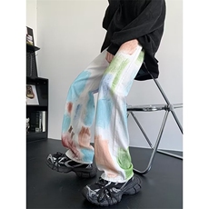 牛仔裤男韩版潮流美式帅气个性涂鸦2023秋夏季ins长裤RK901-P49，男装牛仔裤，星座412-3