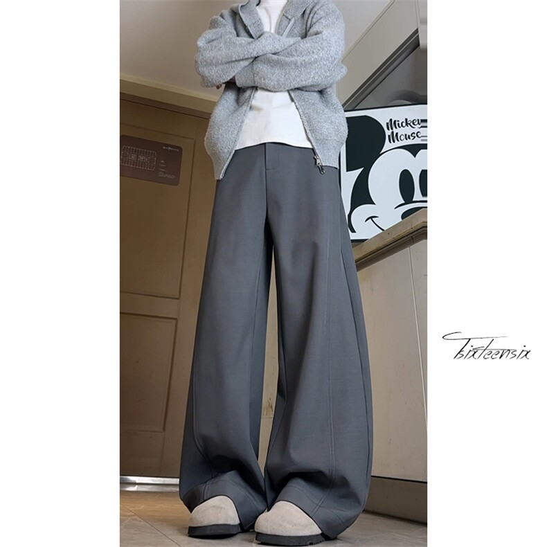 解构拼接弯刀西裤男秋季美式宽松休闲裤子A166-KA5J09-特P40控75图片