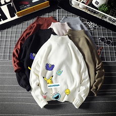 M18079-P45加绒款-P65半高领毛衣男士大码针织衫男毛线衣男线衫，男装针织衫/毛衣，电商A040A