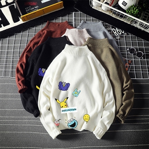M18079-P45 加绒款-P65半高领毛衣男士大码针织衫男毛线衣男线衫图片