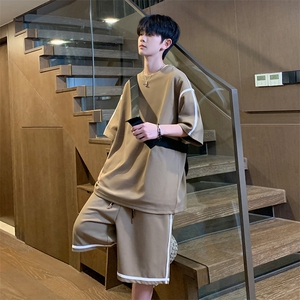 抖音得物品质 重磅280克~夏季短袖短裤两件套休闲套装 TZ563特P55图片