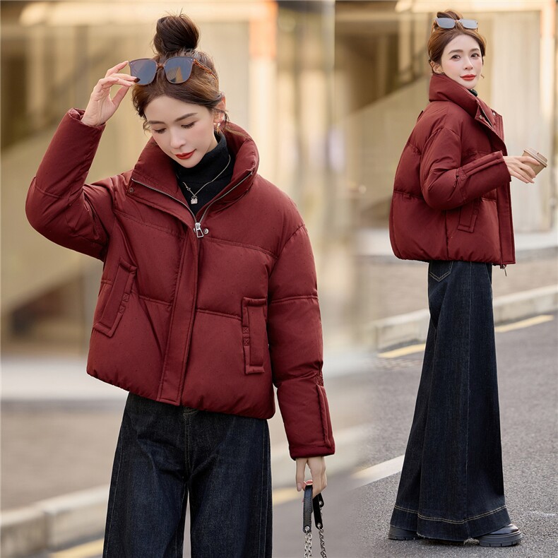 时尚烫钻立领白鸭绒羽绒服女2025冬新款加厚保暖,女装羽绒服,余墨