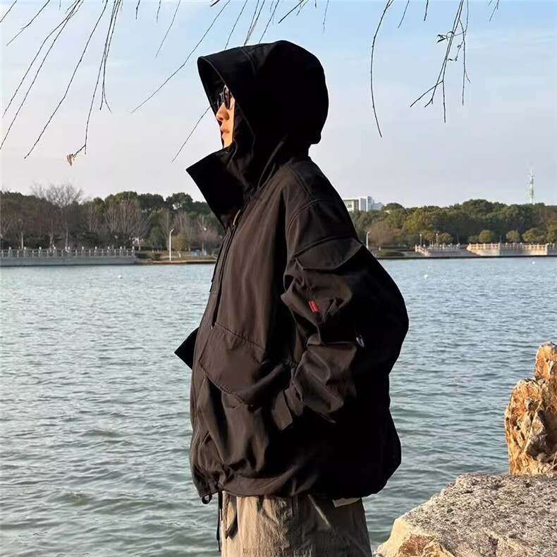 冲锋衣男秋美式潮帅防风工装夹克户外登山徒步机能外套HH2571P76,男装夹克,星座1013-5