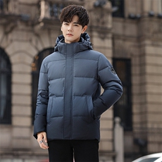 2023渐变潮羽绒服男短款加厚加大修身时尚羽绒服外套连帽H32-P160，男装羽绒服，星座1210B