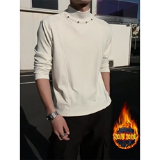 [003]卫衣男款加绒柳钉长袖T恤痞帅短款外套A079-W220-P45，男装T恤，电商A079