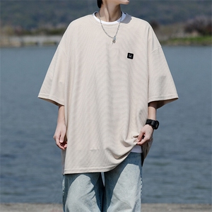 8XL-M 重磅！特大码T潮牌上衣男中性华夫格短袖T恤DX304P25控39图片