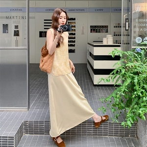 新中式国风香槟色刺绣上衣套装裙女2025夏季新款气质吊带裙两件套图片