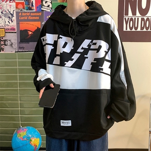 2023春季新款7XL-M大码连帽卫衣男港风宽松套头上衣加肥加大码图片