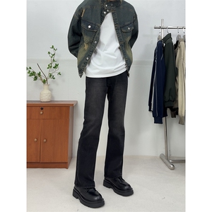 新款美式高街加绒加厚直筒黄泥牛仔裤货号K659P50加绒P65《控78》图片