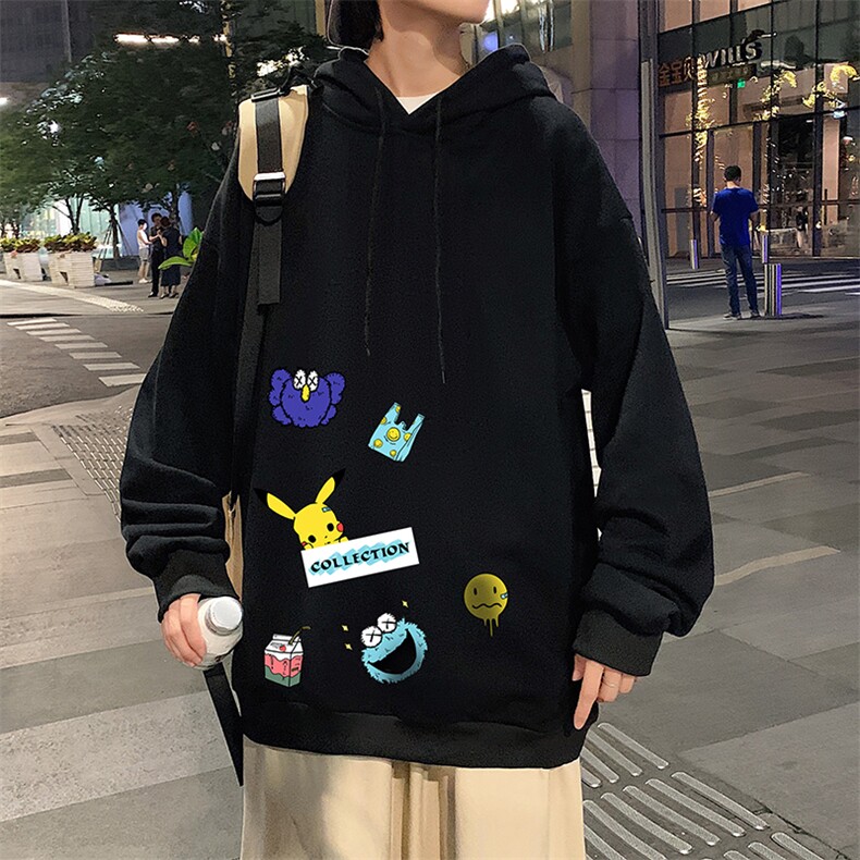 WY2079-P35加绒款-P40纯棉连帽卫衣男大码运动帽衫宽松薄外套男,男装卫衣,电商A040