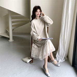 26春新款现-法式甜系拼接设计绝美连衣长裙2615-P180K288图片