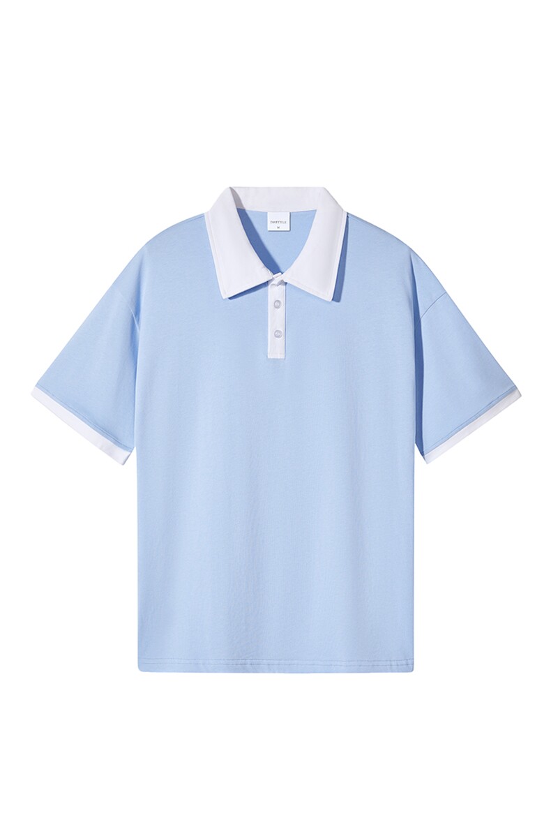 百搭纯色POLO衫男女款大版纯棉打底衫团体班服高克重抖音品质,男装Polo衫,星座301D-4(原星座1004-4）
