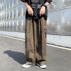 美式宽松工装裤男高街ins潮流日系束脚直筒阔腿裤休闲裤k422-p35，男装休闲裤，星座1008-1