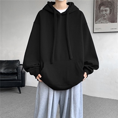 8XL-M加绒连帽卫衣加厚大码美式重磅硬挺上衣外套秋冬WY9101/P60，女装短外套，电商B238