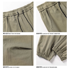 2025春季新款白底大码日系束脚弹力工装裤M-5XHK24766-特P40，男装休闲裤，电商A022