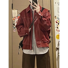 706-1-PY045-P50特P大量现货秋季男士皮夹克痞帅皮衣外套，男装皮衣，星座706-1