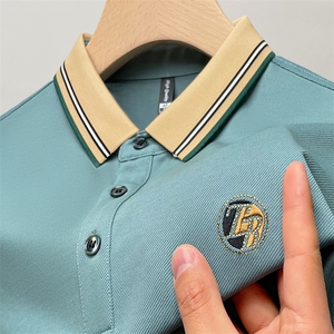 Polo衫男士短袖t恤2023夏季新款商务休闲翻领凉感半袖翻领体恤图片