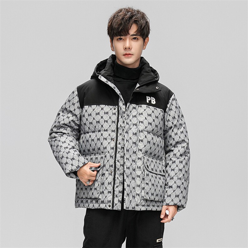 2025冬季新款潮流保暖加厚时尚90%白鸭绒羽绒服夹克外套H303-P160,男装夹克,星座1210B