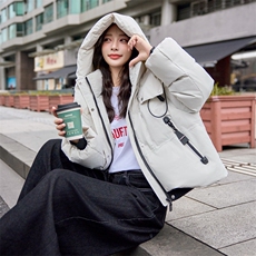 学院风洋气羽绒服女2024冬季新款小个子保暖短款外套白鸭绒90，女装羽绒服，千千佰惠