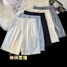 冰丝纯色凉爽潮流百搭休闲舒适轻薄透气五分短裤DK521-特批20，男装休闲裤，星座718-1