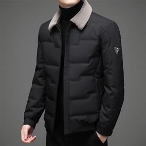 LD615钱塘2020-2秋冬新款中老年男士商务休闲毛领羽绒服外套P240图片