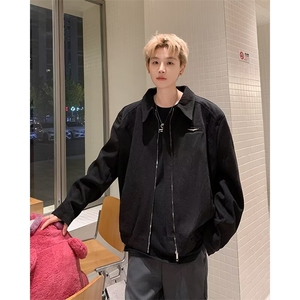 飞行员夹克男冬季痞帅高级感美式复古垫肩棒球服外套W6291-P72图片