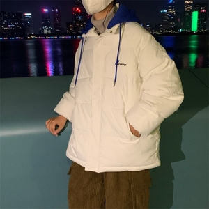 冬季宽松休闲假两件连帽棉服港风情侣面包服JKQ533图片