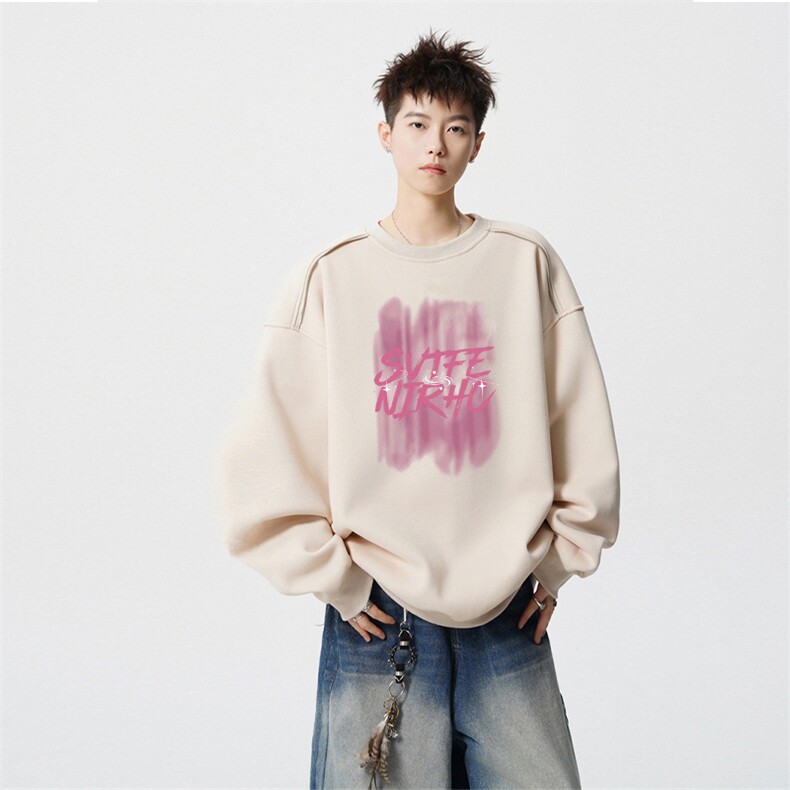 得物供货、重磅420克现货圆领卫衣宽松HD019-1-WY2828LL-P35,男装卫衣,电商019-1