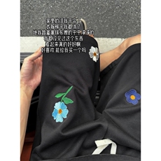 B221美式ins高街刺绣小花休闲短裤五分裤LK25544-特P25控58.8，男装休闲裤，电商B221