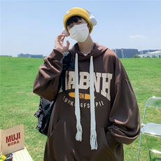 韩版潮流宽松百搭连帽上衣服卫衣男春秋ins潮印花外套W3810-P38，男装卫衣，星座512-2