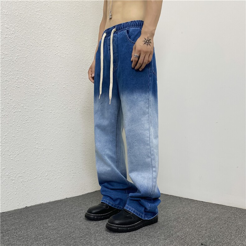 k786-p55-控78  渐变牛仔在高阶宽松大码牛仔裤cityboy图片