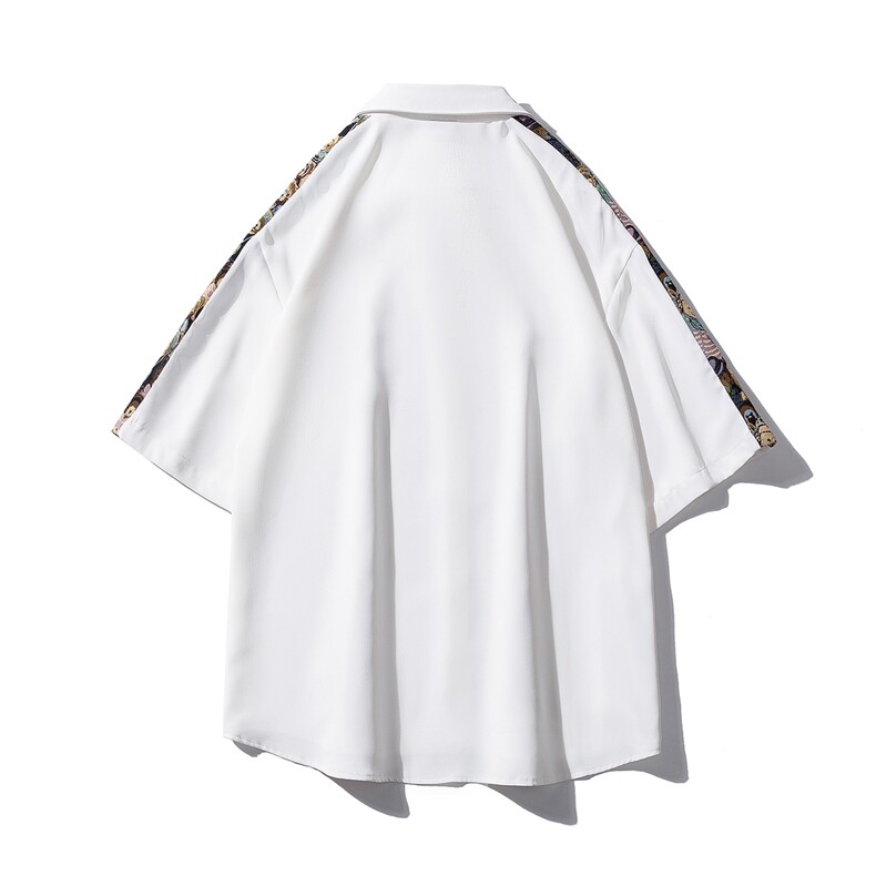 1小熊短袖衬衫男+短裤大码情侣套装92%聚酯纤维8%氨纶TZ77058P70,男装衬衫,星座226-2