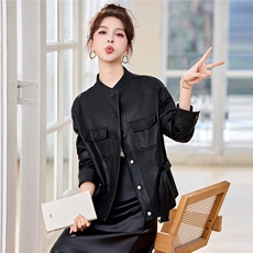 大量现货新款2026年春季时尚收腰显瘦高级感皮衣外套=+，女装皮衣，蓝诺裳