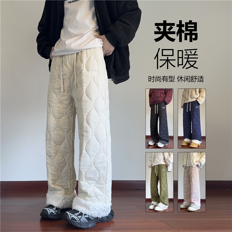 INS潮流亮色情侣百搭宽松休闲加厚保暖棉裤B315-K877-p65控88，男装棉裤，电商B315