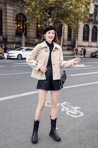 冬季新款颗粒奶咖色淑女外套,其它,水锦红