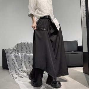 新中式复古风设计感裤裙男女潮牌不规则宽松阔腿裤子28377-p47图片