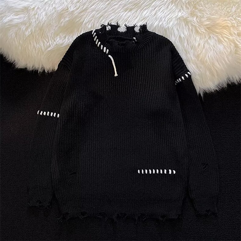 美式街头设计感圆领毛衣男慵懒风休闲针织衫M734P45，男装针织衫/毛衣，星座1116-2