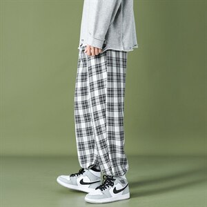 2021春夏港风格子裤子男中性风格子裤女直筒宽松DS-C407-6647-P40图片