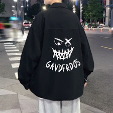 春季长袖衬衫男宽松港风衬衣男外套男CSCS284-P35，男装衬衫，电商B371